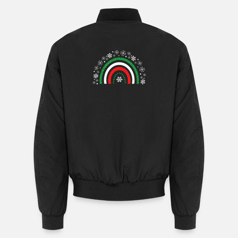 Christmas rainbow glitter to customize - Unisex Bomber Jacket - black