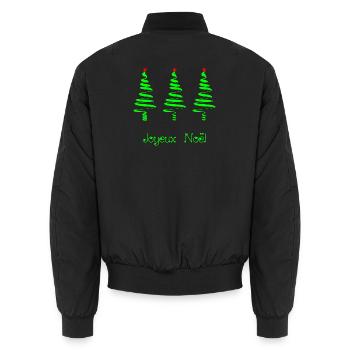 WEIHNACHTEN. FROHE WEIHNACHTEN. FROHE WEIHNACHTEN. NEUJAHRSTAG - Unisex Bomberjacke - Schwarz - Hinten - AI Model Male 185 light (185cm)