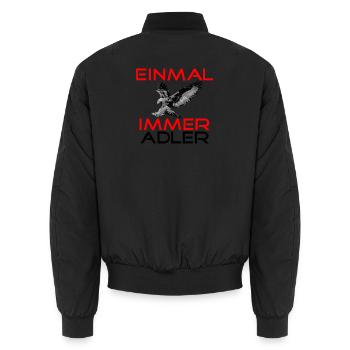 Einmal Adler - Immer Adler - Unisex Bomberjacke - Schwarz - Hinten - AI Model Male 185 light (185cm)