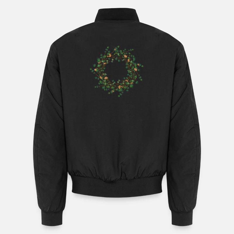 delicately filigree larch wreath as frame Unisex Bomber Jacket