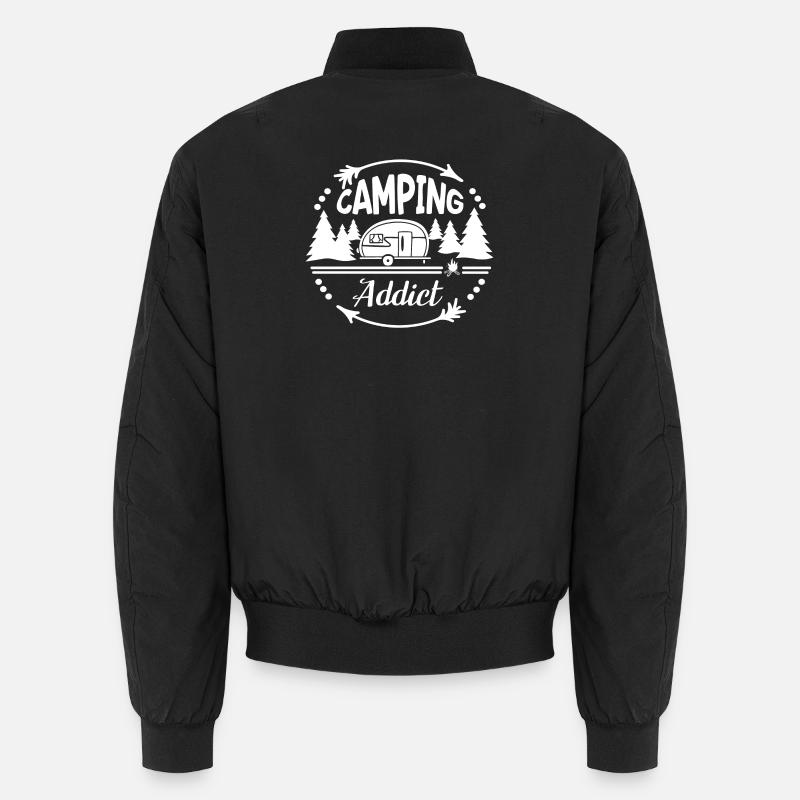 Campingplatz-Süchtige - Unisex Bomberjacke - Schwarz