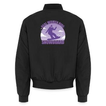 Snowboard Snowboarder Girl Ski Holiday Gift - Unisex Bomber Jacket - black - Back - AI Model Male 185 light (185cm)