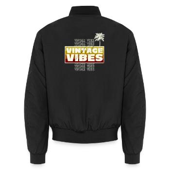 Vintage Vibes Retro Palme Logo - Unisex Bomberjacke - Schwarz - Hinten - AI Model Male 185 light (185cm)