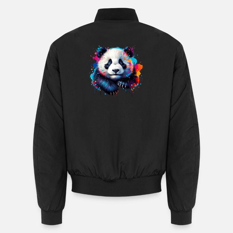 Panda - Unisex Bomberjacke - Schwarz