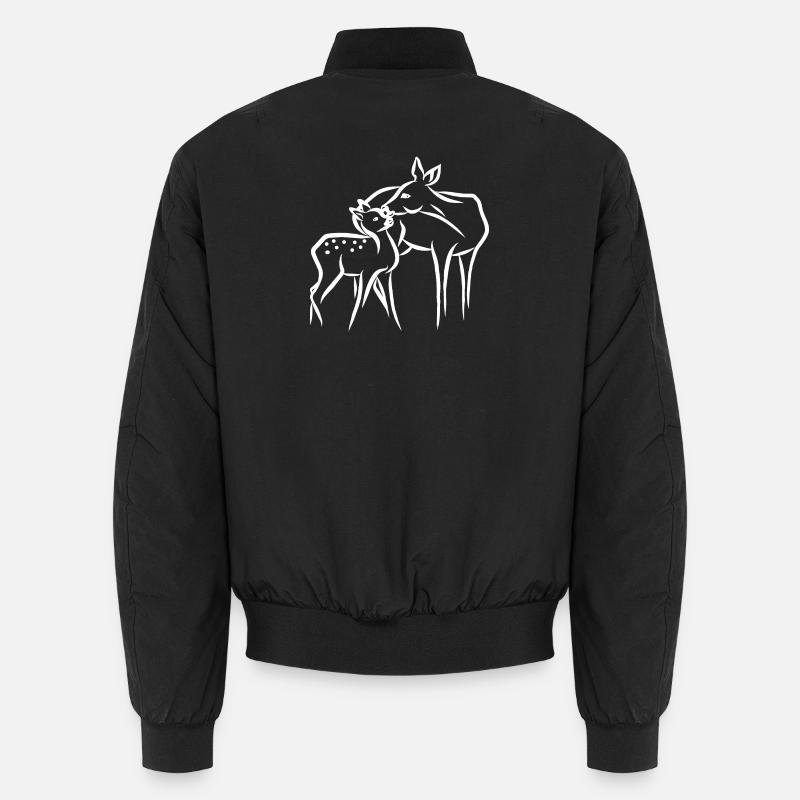Chevreuil au faon - Bomber unisexe - noir