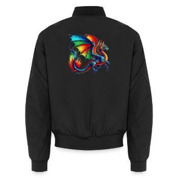 Dragon - Unisex Bomber Jacket - black - Back - AI Model Male 185 light (185cm)