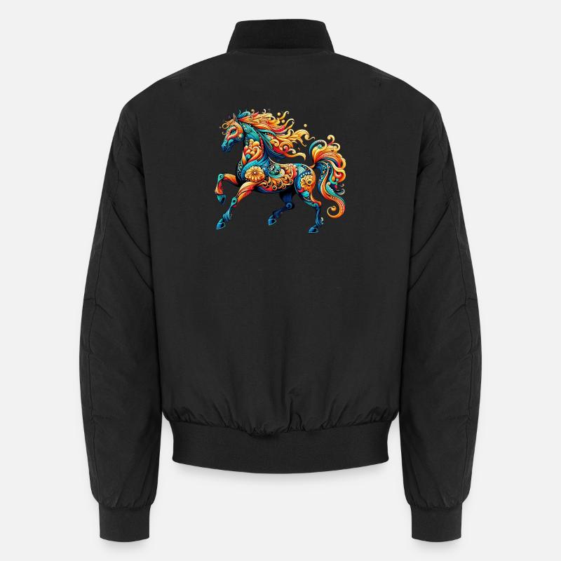Pferd - Unisex Bomberjacke - Schwarz