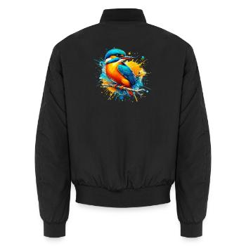 Eisvogel - Unisex Bomberjacke - Schwarz - Hinten - AI Model Male 185 light (185cm)