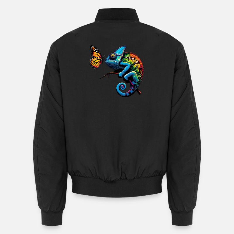 Caméléon et papillon Bomber unisexe