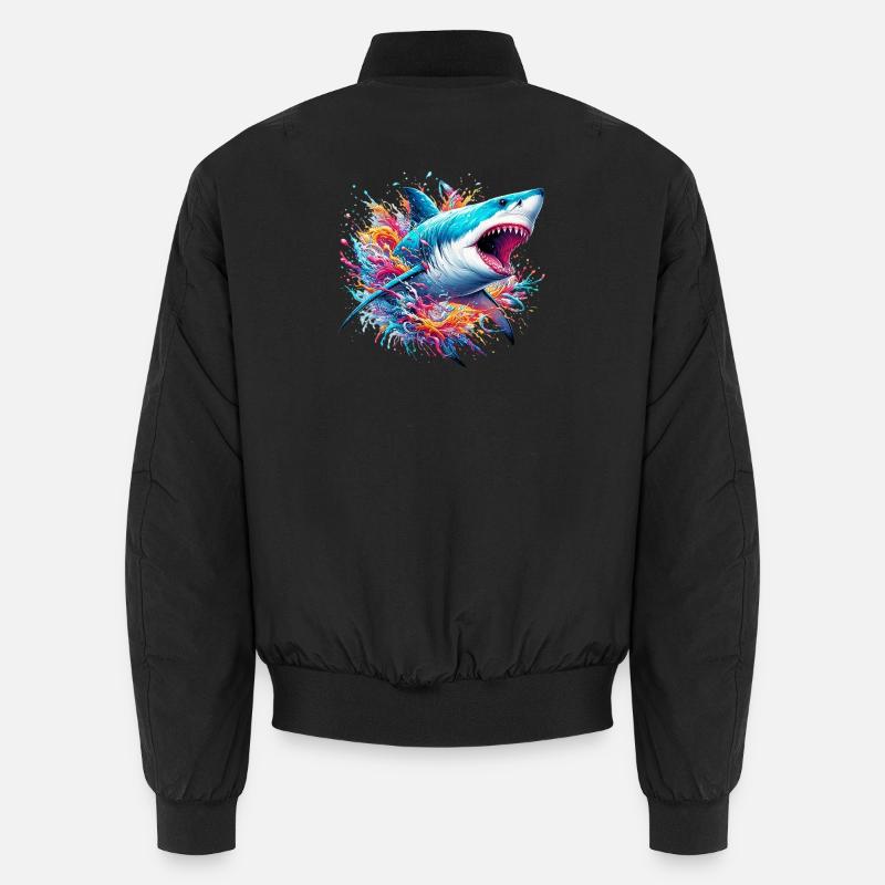 Shark - Unisex Bomber Jacket - black