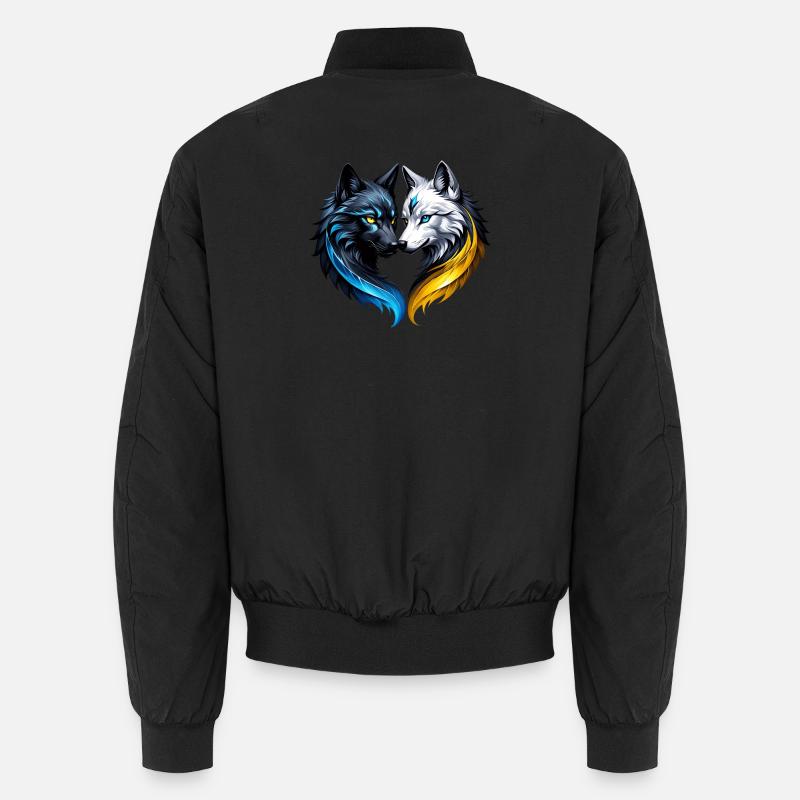Majestätische Wolfsköpfe. - Unisex Bomberjacke - Schwarz