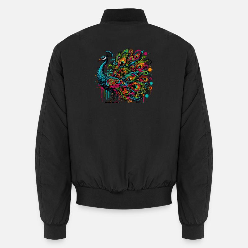 Peacock - Unisex Bomber Jacket - black