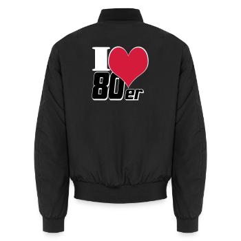 80s Party Retro Fun Shirt, chemise à thème des années 80 (25) - Bomber unisexe - noir - Dos - AI Model Male 185 light (185cm)
