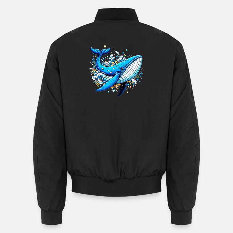 Whale - Unisex Bomber Jacket - black
