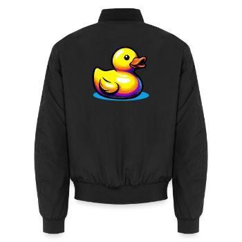 Ente Ente Ente Ente Ente - Unisex Bomberjacke - Schwarz - Hinten - AI Model Male 185 light (185cm)