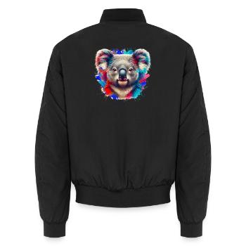 Koala - Unisex Bomberjacke - Schwarz - Hinten - AI Model Male 185 light (185cm)