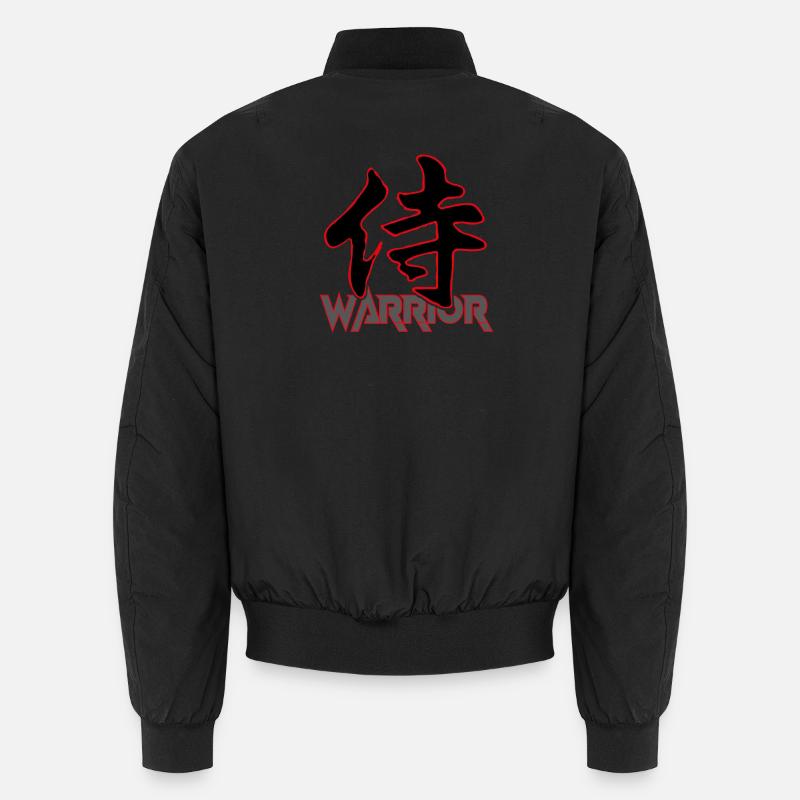 Warrior-Japanese Kanji - Unisex Bomber Jacket - black