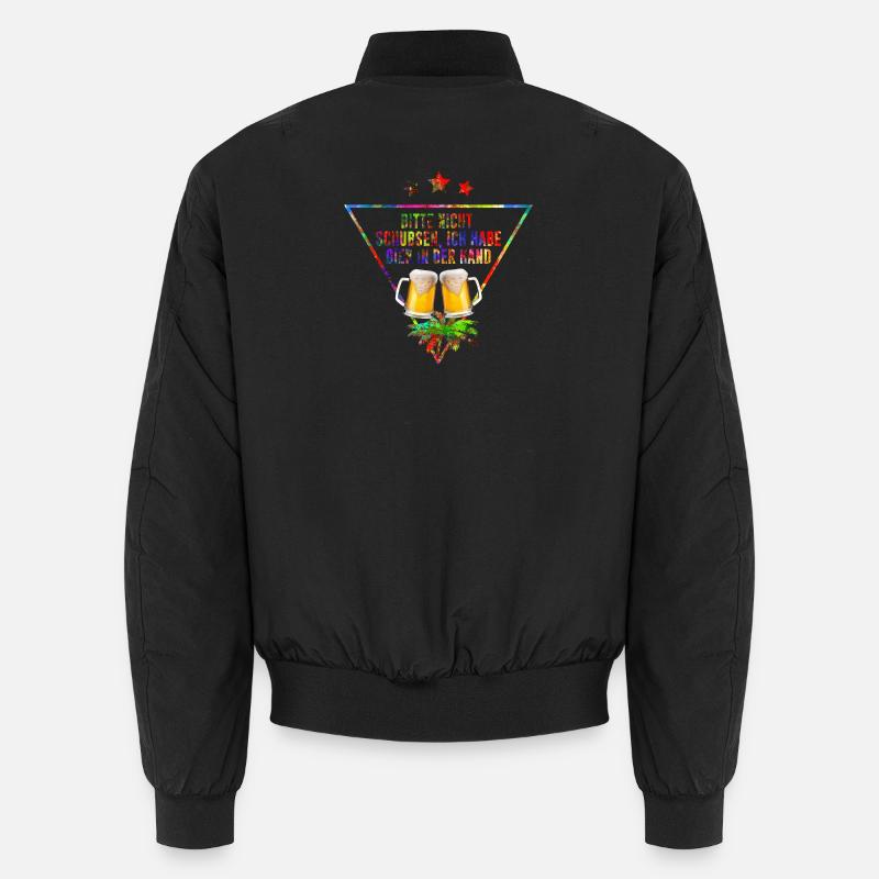 Bitte nicht schubsen ich habe Bier in der Hand Unisex Bomberjacke