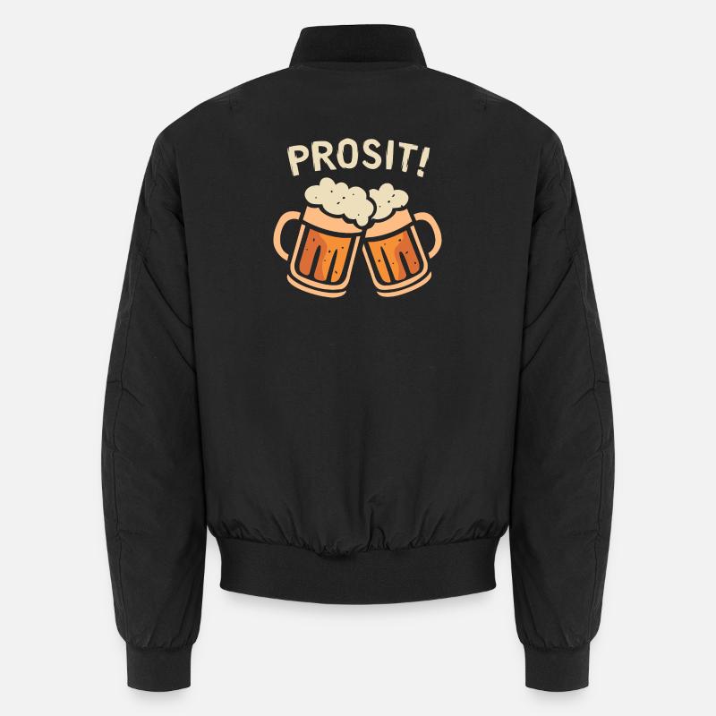 Prosit Beer Fest - Beer Glasses Comic and Cartoon Unisex Bomber Jacket