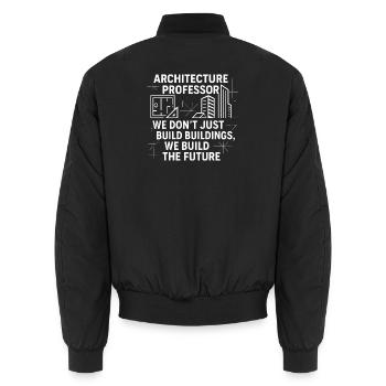 Professeur d’architecture - Bomber unisexe - noir - Dos - AI Model Male 185 light (185cm)