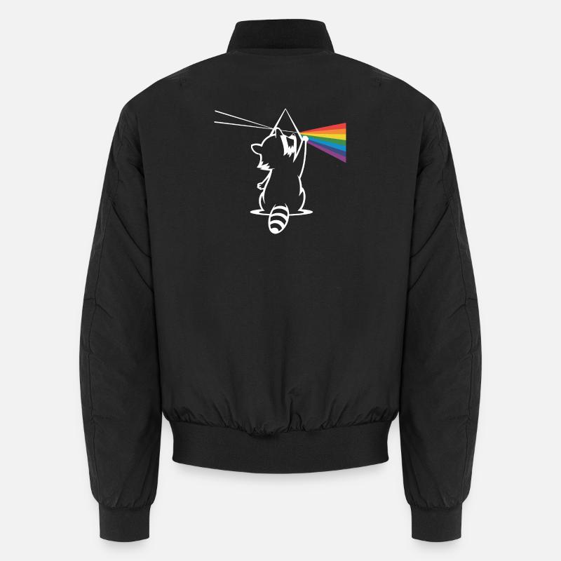 Waschbär Mit Prisma Und Regenbogen Spektrum - Unisex Bomberjacke - Schwarz