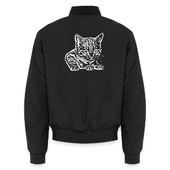 Chat Chat Bébé T-shirt Idée Cadeau - Bomber unisexe - noir - Dos - AI Model Male 185 light (185cm)