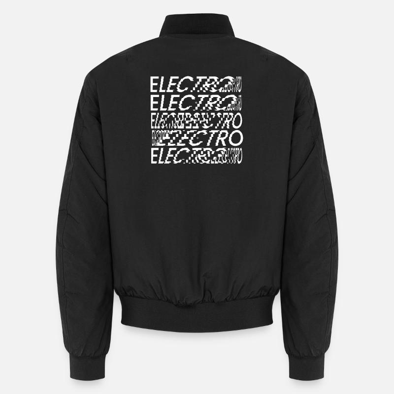 Glitch Electro Typography - Unisex Bomber Jacket - black