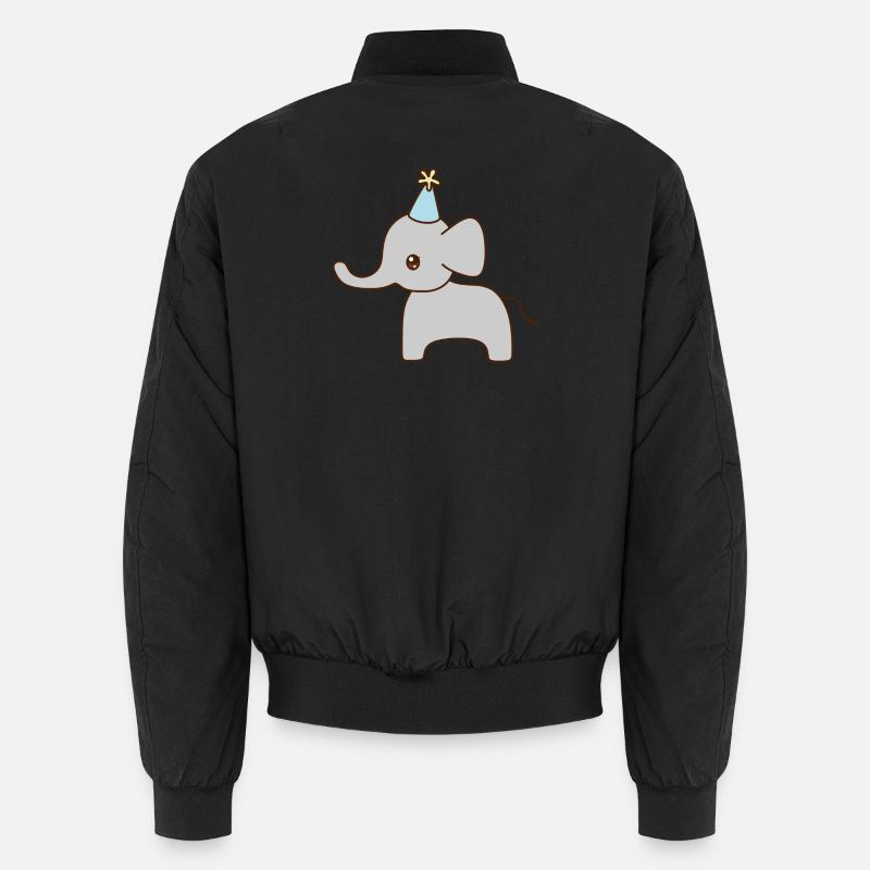 Elephant Party Hat - Unisex Bomber Jacket - black