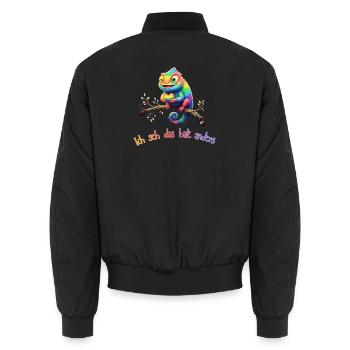 I just see it differently! - Unisex Bomber Jacket - black - Back - AI Model Male 185 light (185cm)