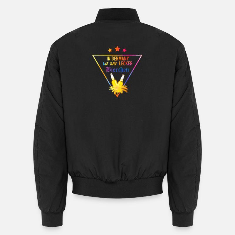 In_Germany_we_say_Lecker_Bierchen_wappen - Unisex Bomberjacke - Schwarz
