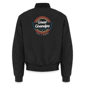 Grandpa Grandpa Grandchild Grandpa Grandpa - Unisex Bomber Jacket - black - Back - AI Model Male 185 light (185cm)