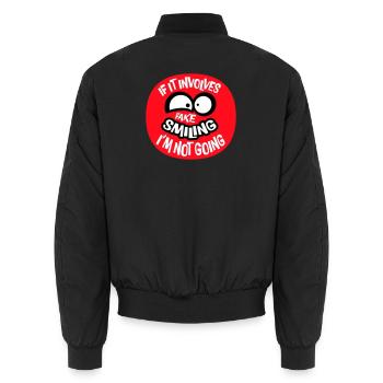 S’il s’agit d’un faux sourire, je ne vais pas le dire - Bomber unisexe - noir - Dos - AI Model Male 185 light (185cm)