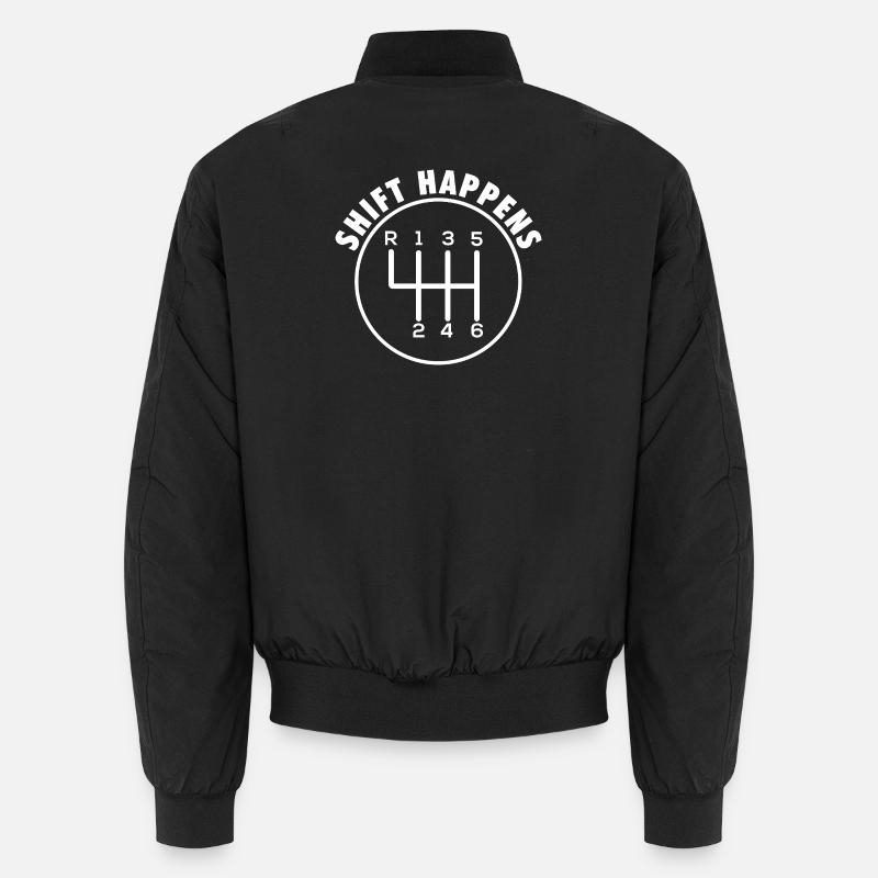 Shift Happens Manual Gear Car Racing Drift  - Unisex Bomber Jacket - black