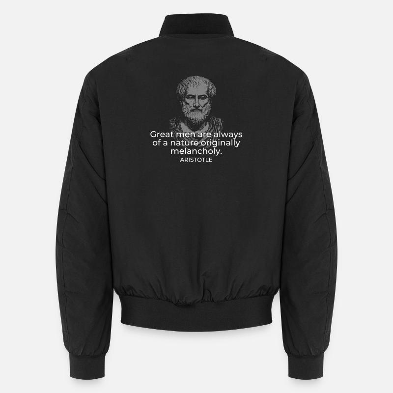 Classical Aristotle Quote on Melancholy Unisex Bomber Jacket