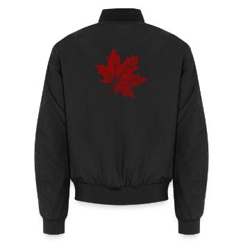 Feuille d’érable - Bomber unisexe - noir - Dos - AI Model Male 185 light (185cm)
