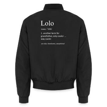 Définition de Lolo : Cadeau drôle de grand-père philippin - Bomber unisexe - noir - Dos - AI Model Male 185 light (185cm)