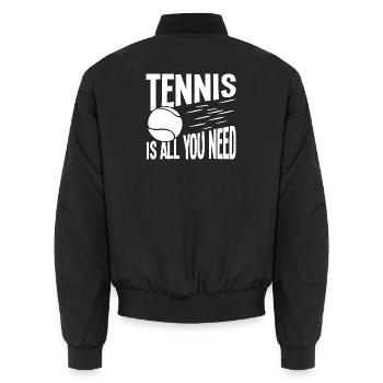 Tennis is all you need - Unisex Bomber Jacket - black - Back - AI Model Male 185 light (185cm)