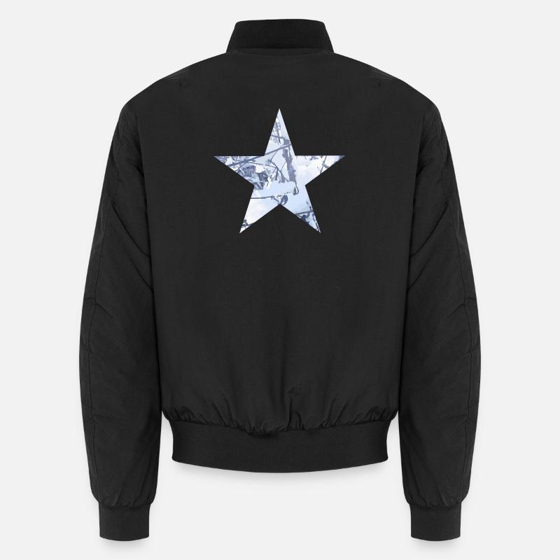 Stern Winter Schnee Digital Art Unisex Bomberjacke
