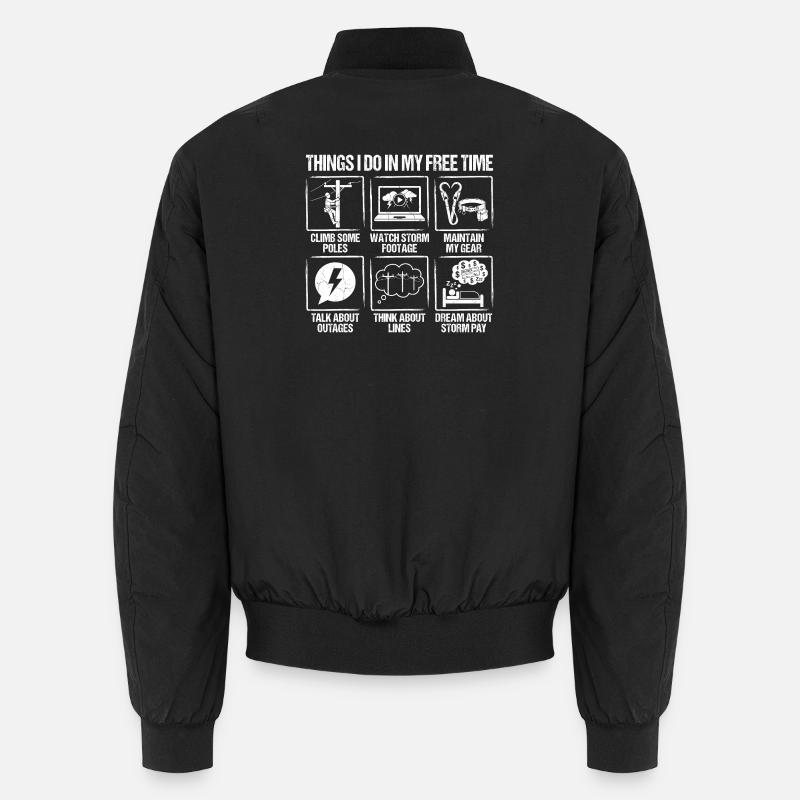 Choses que je fais pendant mon temps libre Lineman Power Fitter Bomber unisexe