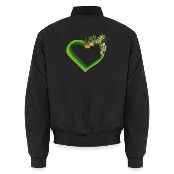 Pflanzenliebhaber Liebe Pflanzen Sukkulente Blume - Unisex Bomberjacke - Schwarz - Hinten - AI Model Male 185 light (185cm)