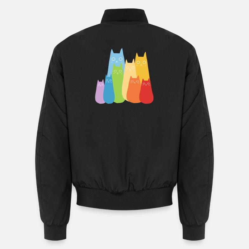 Chat Coloré Arc-en-ciel Bomber unisexe