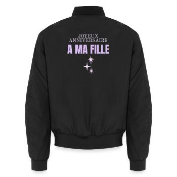 Herzlichen Glückwunsch zum Geburtstag, meine Tochter - Unisex Bomberjacke - Schwarz - Hinten - AI Model Male 185 light (185cm)