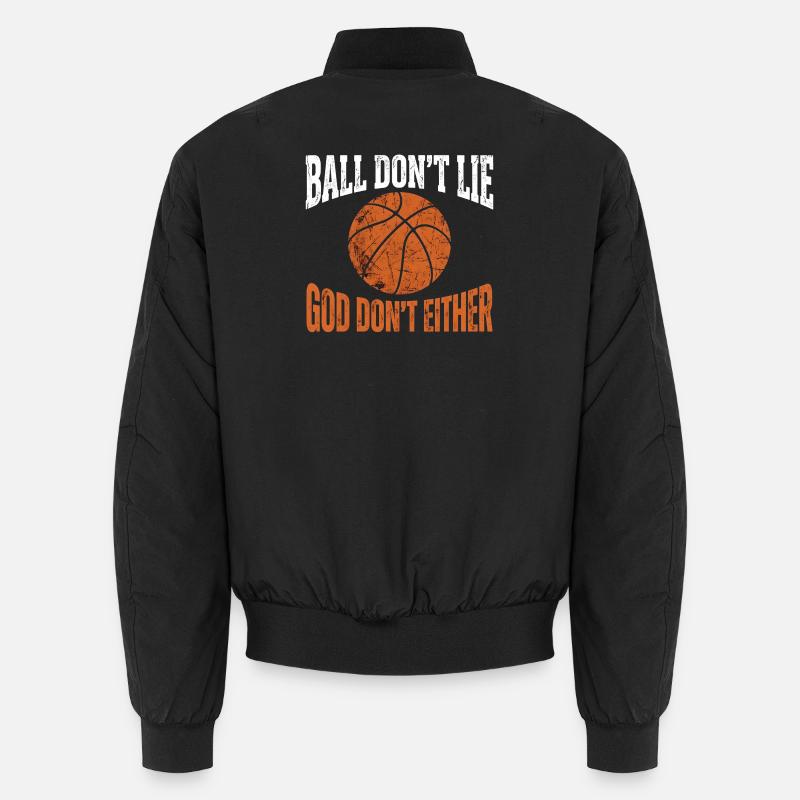Ball Dont Lie God Dont Either Christlicher Unisex Bomberjacke