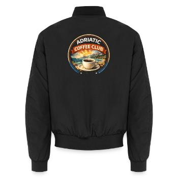 Logo rétro du Croatia Adriatic Coffee Club - Bomber unisexe - noir - Dos - AI Model Male 185 light (185cm)