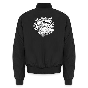 Professional Overthinker Lustig Grübeln Angst Logo - Unisex Bomberjacke - Schwarz - Hinten - AI Model Male 185 light (185cm)