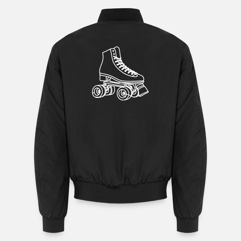 Roller Skates Zeichnung - Unisex Bomberjacke - Schwarz