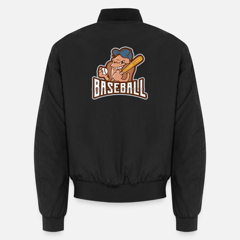 Rogue Batter Baseball-Maskottchen - Unisex Bomberjacke - Schwarz