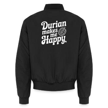 Le durian me rend heureux - Bomber unisexe - noir - Dos - AI Model Male 185 light (185cm)