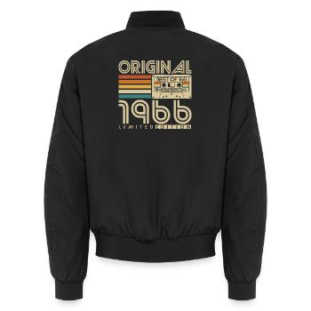 1966 Geburtstag Retro Jahrgang Vintage Geschenk - Unisex Bomberjacke - Schwarz - Hinten - AI Model Male 185 light (185cm)