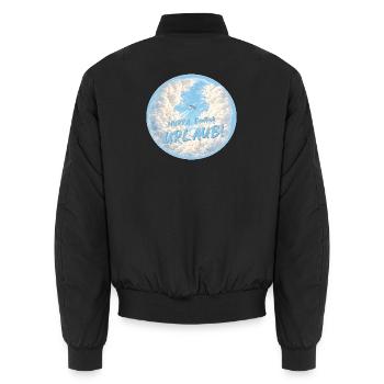 Hurra endlich Urlaub Urlaubszeit Urlaubstimmung - Unisex Bomberjacke - Schwarz - Hinten - AI Model Male 185 light (185cm)